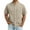 Khaki, variant on Men's Denim Shirt Short Sleeve Crew Neck Button Down T-Shirt Washed Casual Summer Top