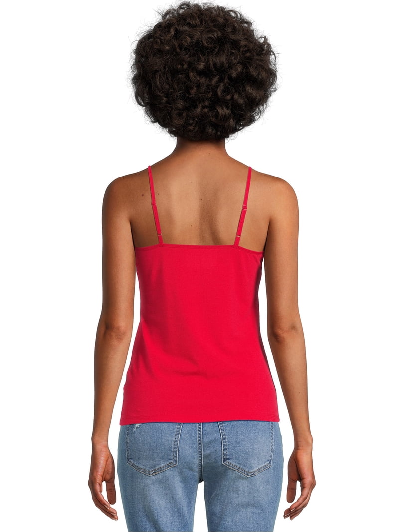 Time & Tru Women's Stretchy Knit Cami with Adjustable Straps, 5