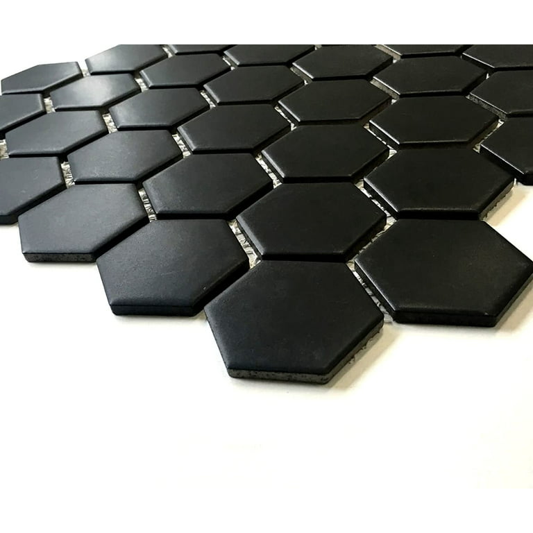 Smart Tiles Matte Black Hexagon Peel and Stick Tile