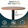 thumbnail image 6 of LeisureMod Round Dining Table with MDF Top and Powder-Coated X-Shaped Steel Base with Brushed Gold Accent Kitchen Table, Seats 2-3 Person for Modern Home and Kitchen Vail Collection, 6 of 12