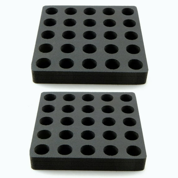 Polar Whale 2 Vial Racks Black Foam Storage Rack Holder Organizer Stand Transport Each Holds 50 Vials Fits up to 24mm Diameter