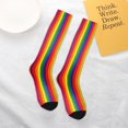 thumbnail image 6 of Rainbow Stripe Print Knee High Socks for Women Long Leg Warmers Socks, 6 of 7