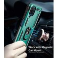 thumbnail image 4 of Wekity Galaxy A12 Case with Tempered Glass Screen Protector and Grip Ring Kickstand, Military Grade Protective Cover Magnetic Finger Loop Stand Phone Cases Compatible for Samsung Galaxy A12, Blue, 4 of 5