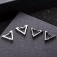 thumbnail image 6 of K-KED Creative Geometric Women Men Triangle Earrings Silver & Black Simple Gifts US-Black, 6 of 7