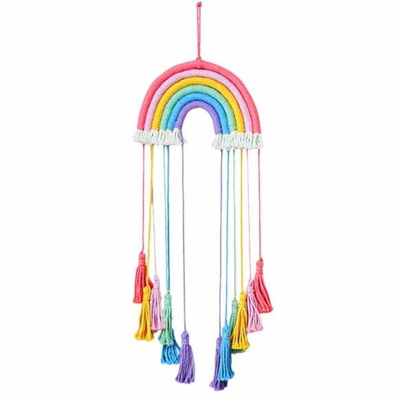 Rainbow Macrame Wall Hanging - Boho Decor for Nursery & Home, Hand-Woven