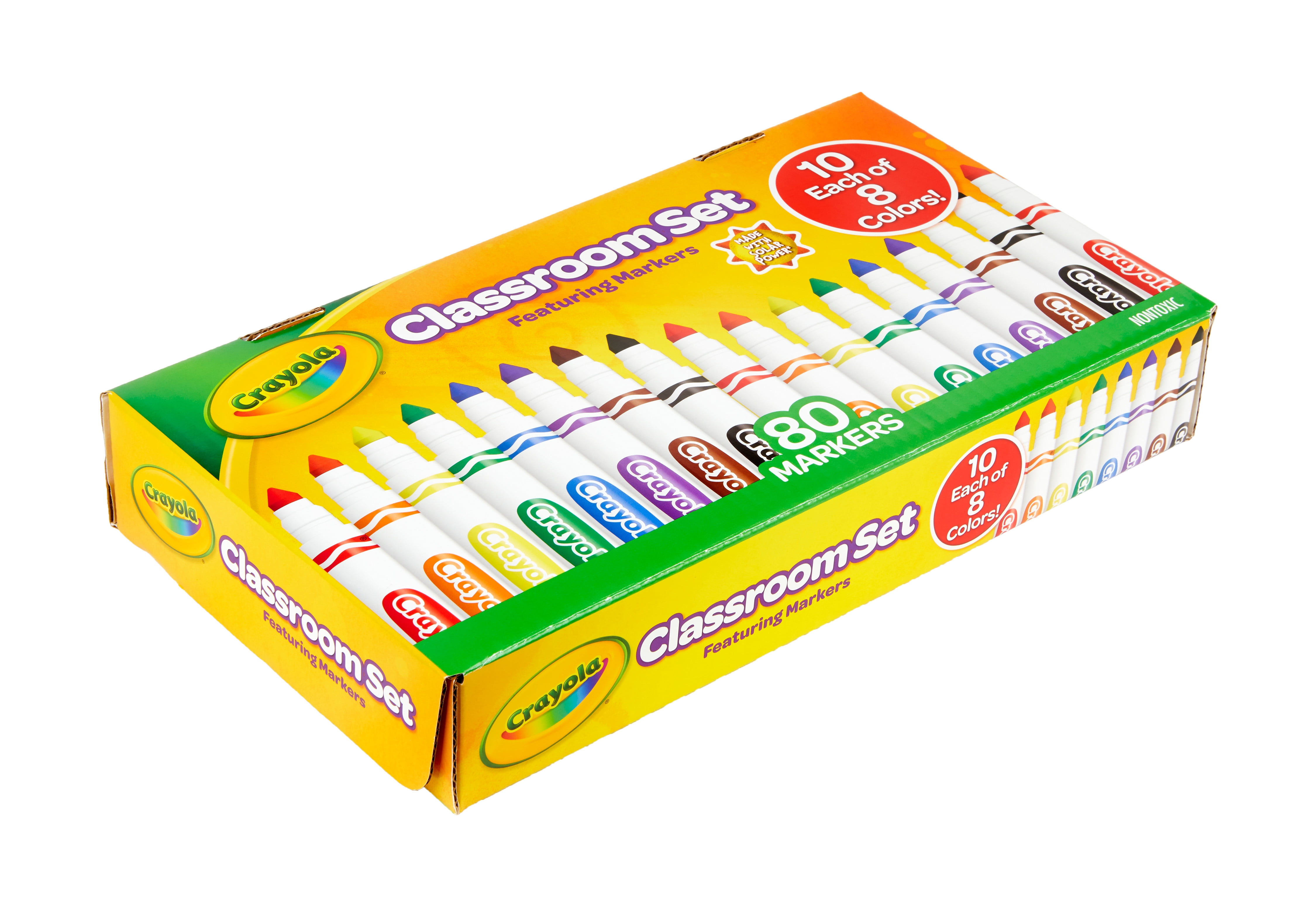  Crayola Supertips Washable Markers (80ct), Bulk Teacher  Supplies for Classrooms, Kids Markers for Back to School, Ages 3+ [  Exclusive] : Toys & Games