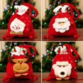 thumbnail image 2 of Saco navideño de Papá Noel para niños, bolsa de almacenamiento de dulces con estampado exquisito de Papá Noel, bolsa de dulces de Navidad de lino, 2 of 4