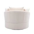 thumbnail image 5 of Swivel Barrel Chair Modern Accent Sofa Lounge Club Round Modern Leisure Chair, with 3 Pillows, for Hotel Living Room Bedroom Reading Room Home Office, Ivory, 5 of 7