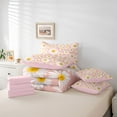 thumbnail image 6 of Homewish Cartoon Floral Daisy 7-Piece Twin Bedding Sets,Rustic Flower Bedding Comforter Set,Pink White Yellow Sheet Sets For Girl Kids,Super Cozy Room Decor Reversible, 6 of 8
