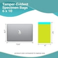 thumbnail image 3 of Yellow Specimen Transfer Bags, 1.8 Mil Tamper-Evident Adhesive, 1000 Count, 6 x 10 in, 3 of 6