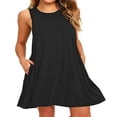 thumbnail image 1 of Robes Mini Sans Manches Grande Taille pour Femmes Été Plage Ligne A Robe d'Été, 1 of 2