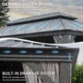 thumbnail image 3 of 12' X 14' Hardtop Gazebo, Upgraded Metal Gazebo with Drainage System, Dual-Layer Galvanized Steel Roof with Curtain and Netting, Outdoor Shelter Canopy for Patio, Garden, Backyard, Grey, 3 of 8