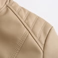 thumbnail image 4 of Chaqueta recortada Mujer Abrigo casual de piel sintética Ropa de calle vintage Ygjytge Beige T S para Mujer, 4 of 9