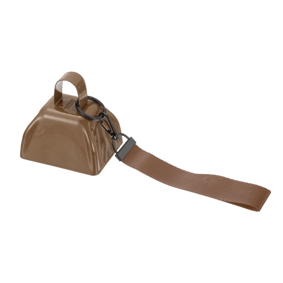 Cowbells for Sporting Events, 3 Inch Cow Bells for Football Games with Handle Wrist Strap for Competition, Brown