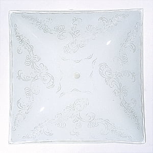 Floral Pattern Glass - Satco 14in Square Glass Lamp Shade White Clear Floral Pattern