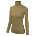 thumbnail image 2 of Doublju Women's Basic Slim Fit Sweater Long Sleeve Turtleneck T-Shirt Top Pullover, 2 of 4