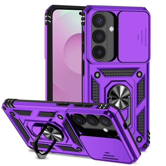 ShellTech Case for Samsung Galaxy S26+,Shockproof TPU+PC Case Ring Holder Kickstand Military Drop Protection Cover,Purple