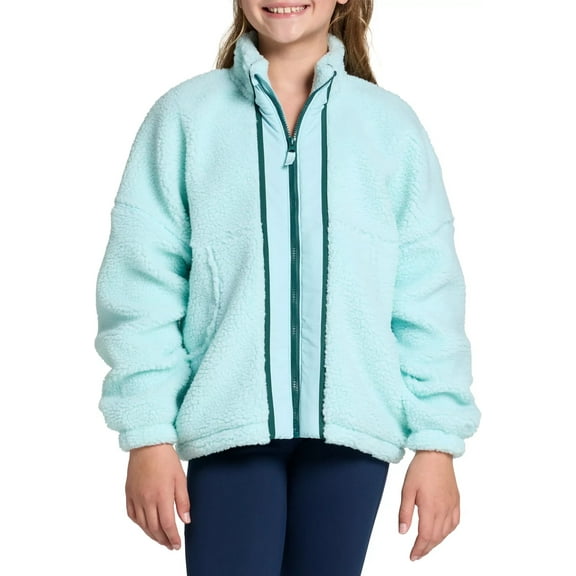 Girls' Cozy Fleece Full Zip Jacket Warm Sherpa Casual Top Layer