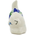 thumbnail image 3 of Polish Pottery 2½-inch Cat Figurine (Blue Poppies Theme) Hand Painted in Boleslawiec, Poland + Certificate of Authenticity, 3 of 6