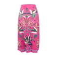 thumbnail image 4 of Wxolcjlv Womens Tropical Floral Print High Waist Midi Skirt Straight Cut Long Skirts, 4 of 5