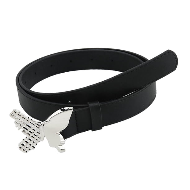 Women Leather Belt with Metal Buckle Trendy Jean Belt 