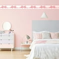 thumbnail image 2 of Dundee Deco Prepasted Wallpaper Border - Kids Beige, Pink Bow, 15 ft x 7 in, 2 of 5
