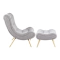 thumbnail image 7 of LumiSource Natural Wood, Grey Sherpa Cloud Chair, 7 of 7