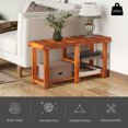 thumbnail image 4 of Resenkos 3-Tier Shoe Rack Bench, Acacia Wood Shoe Organizer, Rustic Entryway Bench With Storage Shelves, Teak, 4 of 7