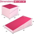 thumbnail image 4 of Matladin Incline Gymnastics Mat, Folding Gymnastics Cheese Wedge Mat, Gym Fitness Tumbling Skill Shape Mat for Kids Girls Home Training Exercise Mat, 48"x24"x14", 4 of 14