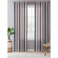 thumbnail image 5 of Sheer Curtains 84 Inches Long, Blue Red Striped Semi Sheer Curtains Light Filtering Window Treatment, Modern Stripes Art Farmhouse Privacy Voile Drapes for Living Room Bedroom 52x84 Inch, 5 of 7