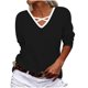 thumbnail image 2 of ICHUANYI Clearance Ladies Fashion Retro Color Long Sleeve V-neck Shirt Woman Casual Loose ICHUANYI "ICHUANYI", 2 of 5