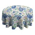 thumbnail image 4 of Pioneer Flower Floral Print Pattern Round Tablecloth 60"x60",Wrinkle Wipeable Table Cloth for Kitchen Dining Room Picnic Patio Party, 4 of 6