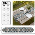thumbnail image 3 of Boho Flower Blue Grey Table Runner Linen Burlap Table Runner 90 Inches Long Vintage National Floral Textured Dresser Scarves for Kitchen Island Coffee Dining Party Wedding Holiday Decor 13"x90", 3 of 8
