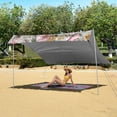 thumbnail image 6 of Portable Beach Tent Sun Shelter With Ground Pegs Water And Wind Resistant Sun Shade Canopy Angle Adjustable Roses Blooming, 6 of 7
