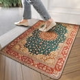 thumbnail image 3 of Bohemian Orange Floral Patterned Carpet Welcome Doormat for Indoor/Outdoor Entrance Bohemian Orange Floral Patterned Carpet Decoration Door Mat Kitchen Door Mat Bedroom Doormat 17x30 Inch, 3 of 6