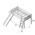 thumbnail image 5 of Max & Lily Simple Lit Mezzanine Bas avec Toboggan et Rideaux Bleus, Argile, 5 of 5