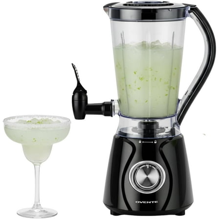 OVENTE Margarita Machine and Frozen Drink Maker with 350W Power, Easy Spout Dispenser, Stainless Steel Blade, 48-Ounce Electric Blender for Smoothies, Margaritas, Daiquiris and Slushies, Black BPM12B