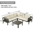 thumbnail image 2 of Harper & Bright Designs Patio L-Shaped Conversation Sectional Sofa Set with Coffee Table, Outdoor Acacia Wood Seating Group with Side Table for Backyard Garden, Beige, Grayish Brown, 2 of 11