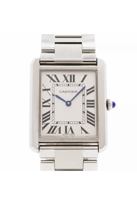 Pre-Owned Cartier Tank Solo LM W5200014 Silver Dial Men's Watch
