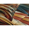 thumbnail image 2 of Ambesonne Aesthetic Quilted Bedspread Set 3 Pcs, Boho Rustic Bold Leaves, King Size, Burnt Orange Teal and Blue, 2 of 4
