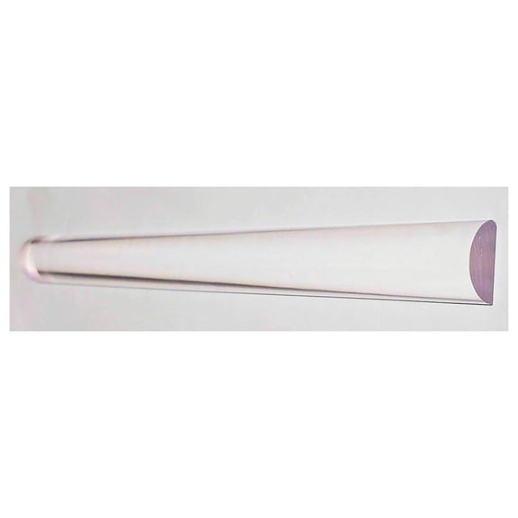1” Diameter Half Round x Nominal 36” (35 7/8") Inch Long Clear Plexiglass Rod - 1/2 Round - Aprox. 25.4mm Dia