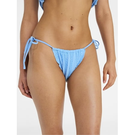 No Boundaries Femme Lace Side Tie Bikini Bottoms, Women’s XXS-XXL