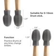 thumbnail image 2 of Queilt 4 Pieces Drum Mute Drum Dampener Silicone Drumstick Silent Practice Tips Percussion Accessory Mute Replacement Musical Instruments Accessory (Grey,Grid), 2 of 5
