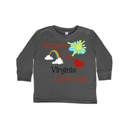 

Inktastic Someone in Virginia loves me! Gift Toddler Boy or Toddler Girl Long Sleeve T-Shirt