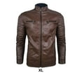 thumbnail image 3 of Youkk Stand Out In Style With Cool Men S Motorcycle Jacket Cool Style Faux Leather Motorcycle Jacket coffee XL, 3 of 6