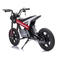 thumbnail image 4 of 24V Kids Electric Dirt Bike, 300W Motorcycle for Big Kids Ages 6-12, 13 MPH, 14" Inflatable Tires, Twist Grip Throttle, Rear Spring Suspension, Key Start, Bluetooth, Red, 4 of 11