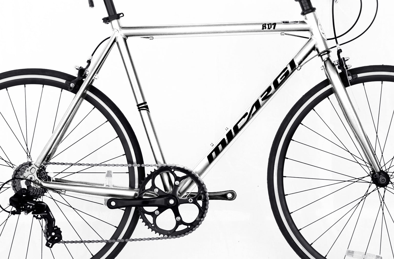 Periodiek Intiem Vreemdeling Wonder Wheels Road Bike 700C 53 cm Aluminum Frame White Shimano Tx-35 7  Speed Alloy Black Rims, Black Spokes 700C*1.5*14G*32H Tire: Black - White -  Walmart.com
