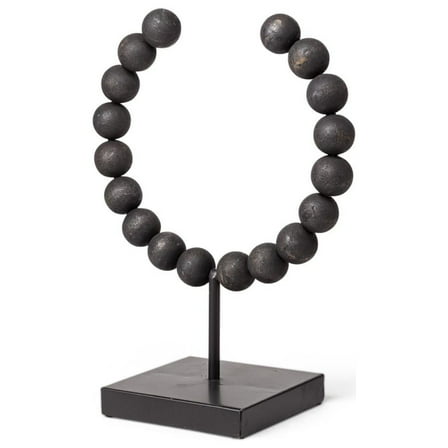 Mercana Tulane I Small Black Beaded Broken Sphere Decorative Object 68682