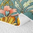 thumbnail image 5 of Erosebridal Teal Victorian Floral Twin Quilt Set for Women Girls, Mandala Leaf Print Twin Coverlet Set, 2 Pieces, 5 of 7