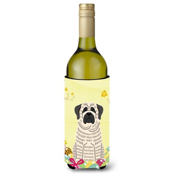 Carolines Treasures BB6016LITERK Easter Eggs Mastiff Brindle White Wine Bottle Beverge Insulator Hugger